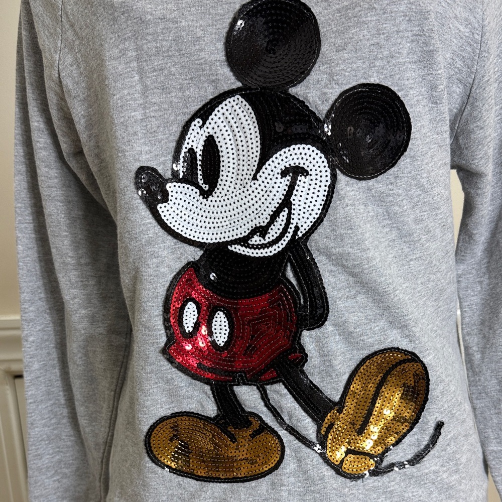 Disney Sequined Mickey Mouse “Off the Shoulder” Sweatshirt